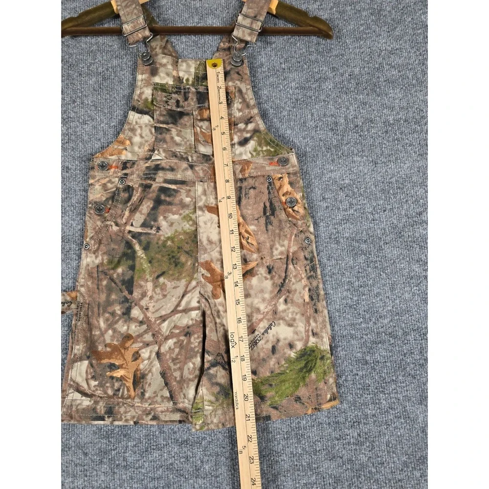 Cabelas Kids 4T Camouflage Overalls Shortalls‎ Woodland Camo Cotton Blend